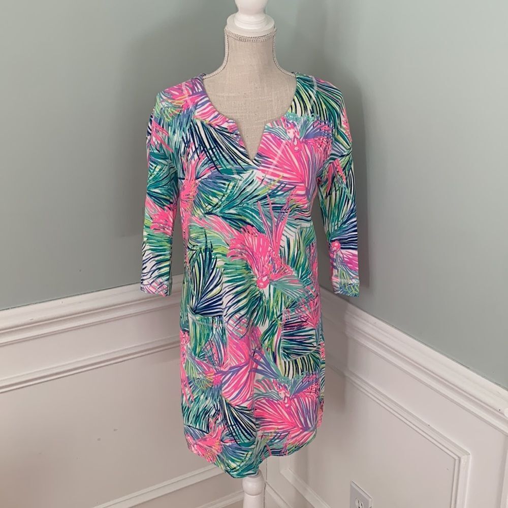 Lilly Pulitzer Multi Color Joyce Scarlet Macaw #24196 Casual Dress XS